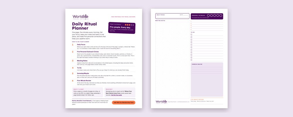 Pages from Daily Ritual Planner